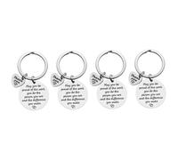 Ipetboom 4sets Stainless Steel Key Ring for Retirement Stylish Keychain for Colleagues Farewell Present for Men and Women Beautifully Crafted with Eye Catching Design 2pcs*4