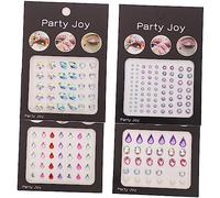 Ipetboom 4sheets Face Jewels Stick Tear Eye Sticker Diamond Pearl Eyebrow Stickers Eye Jewels Rhinestones for Makeup