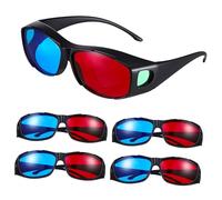 Ipetboom 5 Pcs Red Blue Glasses for Movies at Home and Projector Viewing Lightweight Comfortable Anaglyph Glasses with Clear Effect Compact Design Fits Various Head