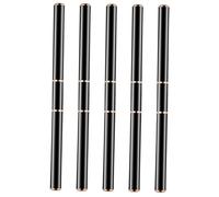 Ipetboom 5 Pieces Nail Art Liner Pens Dual-ended Rose Gold Manicure Brush Set Black Fine Line Drawing Tools Professional Nail Design