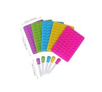 Ipetboom 5 Sets Silicone Bear Shaped Gummy Candy Molds with Dropper Mini Chocolate Mold for Homemade Sweets Easy to Fill and Clean Fun Candy Making Kit in Sky Blue Green Rosy Purple Yellow