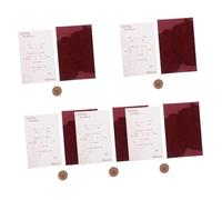 Ipetboom 5 Sets Velvet Burgundy Wedding Invitations with Wax Seal and Red Cover Luxury Romantic Bridal Stationery for Anniversary Engagement and Garden Parties Soft Elegant Blank Cards with