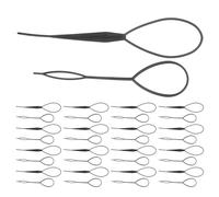 Ipetboom 50 Pairs Hair Pull through Loop Tools Set for Women - Black Ponytail Pull through Tool and Updo Hair Accessories for French Braiding, Bun Styling, and Special Event Hairdos