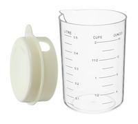 Ipetboom 500ml Measuring Cup Baking Accessory Plastic with Lid Reusable Convenient Storage Sleek Modern Design for Baking and Beverage Making