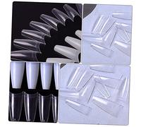 Ipetboom 500pcs Kiss Classy Nails Almond False Nail Tips French Style Stickers Safe Easy to Apply