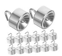 Ipetboom 50pcs Chromium-plated Iron Hooked Weights Set Each for Physics Laboratory Experiments Metal Cylinders with Clear Markings Accurate Hanging Weights for Science Teaching and Research