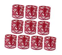 Ipetboom 50pcs Pearl Red Hollow Heart Paper Lamp Enclosures Decorative Candle Wraps for LED Tea Light Holders Elegant Light Diffuser Shades for Home and Wedding Party Ambiance