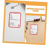 Ipetboom 50pcs Red Medical Information Stickers Emergency Id Tags for Car Seat Identification Adhesive Daycare Alert Labels for Quick Allergy Medication Info