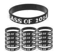 Ipetboom 50pcs Silicone Bracelet Graduation Wrist Wristband Class of 2024 Graduation Time Party Favour with Elastic and Safe Material Stylish Wristband for High School Students and Women