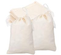 Ipetboom 50pcs Tea Filter Bags Drawstring Muslin Cloth Bags Beige Breathable Lightweight Large Capacity for Chinese Medicine and Tea Home Office