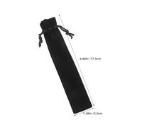 Ipetboom 50pcs Velvet Drawstring Pen Pouches Black Pen Sleeve Soft Fountain Holder Bags for School Office Writing Tools Storage