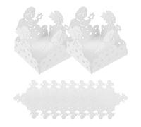 Ipetboom 50Pcs White Angel Pattern Chocolate Wrappers Small Truffle Cups Paper Candy Holders for Wedding Party and Bridal Shower Packaging