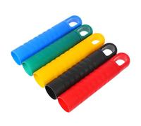 Ipetboom 5pcs 25mm Mop Rod Handle Caps Replacement Grips for Broom, Dustpan and Clothesline Stick with Plastic End Sleeves in Black, Yellow, Green, Blue, Red - Household Cleaning Tool