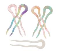 Ipetboom 5pcs Acetate Hair Sticks French Hairpins u Shape Hair Pins Stick for Flyaways