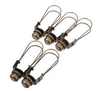 Ipetboom 5pcs Antique Brass Lampshade Light Bulb Holder Clip Adapter, Lamp Harp Bulb Clip for Supporting Clip-on Candle Lights and Lampshades, Suitable for Table and Bed Lamps