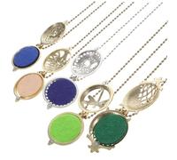 Ipetboom 5Pcs Aromatherapy Diffuser Necklaces Magnetic Hollow Alloy Pendant Jewelry for Women Random Colors and Styles Easy Replace Felt Pads Creative Aroma Essential Oil Random Color