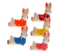 Ipetboom 5Pcs Ceramic Chopstick Rest Rabbit Shape Tableware Holder for Chopsticks Spoon Fork Cute Animal Design Elegant Dining Decor
