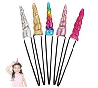 Ipetboom 5Pcs Children Unicorn Elastic Hair Wrap Adjustable Headband Colourful Hair Accessories (Mixed Color)