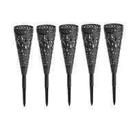 Ipetboom 5pcs Cone Grave Vases Hollow out Design Outdoor Flower Holders Cemetery Decorations for Artificial Flowers Garden Lawn Use