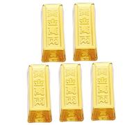 Ipetboom 5Pcs Crystal Gold Bars Paperweight Unique Gold Brick Design for Home Decor Wealth Representation for Desks and Bookshelves Multi Purpose Collectibles