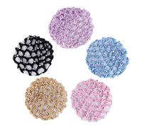 Ipetboom 5pcs Elastic Hair Snood Net Handmade Crochet Hairnet for Wigs Ponytail Holders Dance Performance Maize