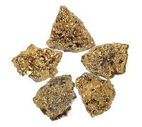 Ipetboom 5pcs Electroplated Natural Irregular Pyrite Stones Crystal Decor for Meditation Healing and Educational Stone Teaching Props