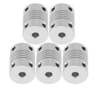 Ipetboom 5pcs Flexible Shaft Coupling for 5mm to 5mm Bore, Stainless Steel Encoder Coupler with Internal Metal Reinforcement and Flexible Beam Design, for Cnc and 3d Printer Upgrades