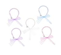 Ipetboom 5Pcs Glow Dark Pearl Hairbands Neon Headband for Women Festival Wedding Party Halloween Christmas Accessories Random Color