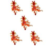 Ipetboom 5pcs Goldfish Brooch Pin with Rhinestones Elegant Chinese Style Costume Jewelry Accessory for Women for Coats Dresses and Special Occasions Bridal Girlfriend Mom