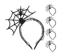 Ipetboom 5pcs Halloween Spider Web Headband for Festival Party Devil Spider Costume Hair Hoops Spooky Headpiece for Cosplay