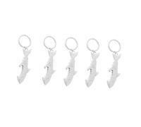 Ipetboom 5pcs Keychains with Bottle Opener Function Small Silver Key Holders for Men and Women Stylish Key Decorations for Bags and Backpacks Gift
