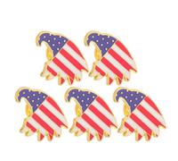 Ipetboom 5pcs Metal Independence Day Patriotic Brooch American Flag Lapel Pins Bald Eagle Design Flag Brooch for Veteran Holiday Decor