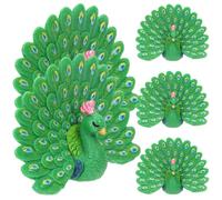 Ipetboom 5pcs Miniature Peacock Figurines Resin Lightweight Green Ornaments for DIY Miniature Landscapes and Photography Props Home Garden Decor