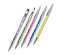 Ipetboom 5pcs Nail Art Pen Double-headed Wire Pen Portable Manicure Tools for Women Long Handle and Fine Material