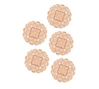 Ipetboom 5Pcs Natural Rubberwood Carved Applique Decorative Onlays for Furniture Doors Cabinets Beds Round Wooden Carving Decals for Home Ornament and Classic Cabinet Decor