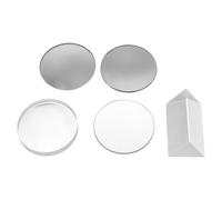 Ipetboom 5pcs Physical Optical Convex Concave Lens Physics Demonstration Tools Equipment for Physics Teaching Students Lab Photography Science Transparent
