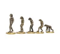 Ipetboom 5pcs Primitive People Model Dark Gold Educational Teaching Tool for Human Evolution History Learning Creative
