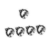 Ipetboom 5pcs Shark Mouth Style Men Fashion Ring Jewelry for Daily Wear Parties and Special Occasions Unique Cool Design for Men for Valentine Day and Birthdays