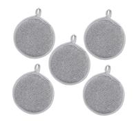 Ipetboom 5pcs Silver Non-Scratch Wire Dishcloth Sponges, Reusable Sponge Nylon Wire Dish Rags for Dishes, Pans and Sinks, Multipurpose Kitchen Cleaning with High Absorbency