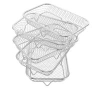 Ipetboom 5pcs Stainless Steel Air Fryer Grill Rack Multipurpose Dehydrator Cooling Baking Tray Stackable Design for Oven Kitchen and Restaurant Accessories