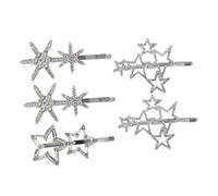 Ipetboom 5pcs Star Hairpin Hair Clips Rhinestones Snowflakes Barrette Hair Accessories for Women
