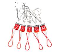 Ipetboom 5pcs Type Keychain Unique Novelty Key Ring Decor for Purses Backpacks Ab Rh Type Key Holder for Parties and Everyday Use