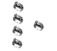 Ipetboom 5pcs Vintage Dragon Metal Ring for Men Finger Ring Jewelry Cool Costume Accessory for Friends and Lovers Eye Catching Design Durable and Comfortable Wear