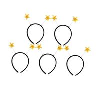 Ipetboom 5pcs Yellow Star Head Boppers Glitter Hair Hoops Martian Costume Accessories for Xmas Halloween Year Party Decoration Suitable for Teens Adults