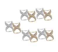 Ipetboom 5sets 2pcs Rhinestone Scarf Buckle Rings for Women Elegant Scarf Clips Durable Shawl Clasps Chic Fashion Accessories for Weddings Parties Daily Wear 2pcs*5