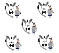 Ipetboom 5sets Adorable Donkey Costume Kit Donkey Headband Bowtie Nose and Tail for Boys and Girls Costume Party Accessories for Animal Ears and Tail Cosplay