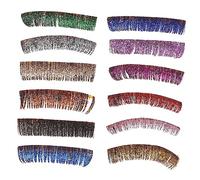 Ipetboom 6 Pairs Fake Eyelashes Uv Reactive Eyelashes Lashes Glitters Multicolored Lashes Halloween Fake Eyelash False Lashes Makeup Cosmetic Lashes Wispy Soft Fiber Random Color