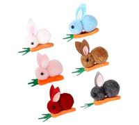 Ipetboom 6 Pcs Bunny Carrot Hair Accessories Plush Cute Hair Clips Easter Decorative Clips for Not Easy to Fall among The Crowd