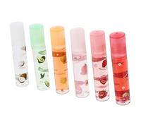 Ipetboom 6 Pcs Fruit Flavored Transparent Lip Pomades Moisturizing Lipstick with Unique Fresh Flavors Lightweight Portable Lip Protectors for Women