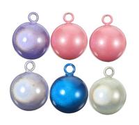 Ipetboom 6 Pcs Japanese Style Copper Water Bells Pendant Accessories for DIY Crafts Bright Colored Hanging Decor for Keychains Bracelets and Costumes